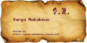 Varga Makabeus névjegykártya